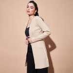 Women Ribbed Open Front Longline Shrug